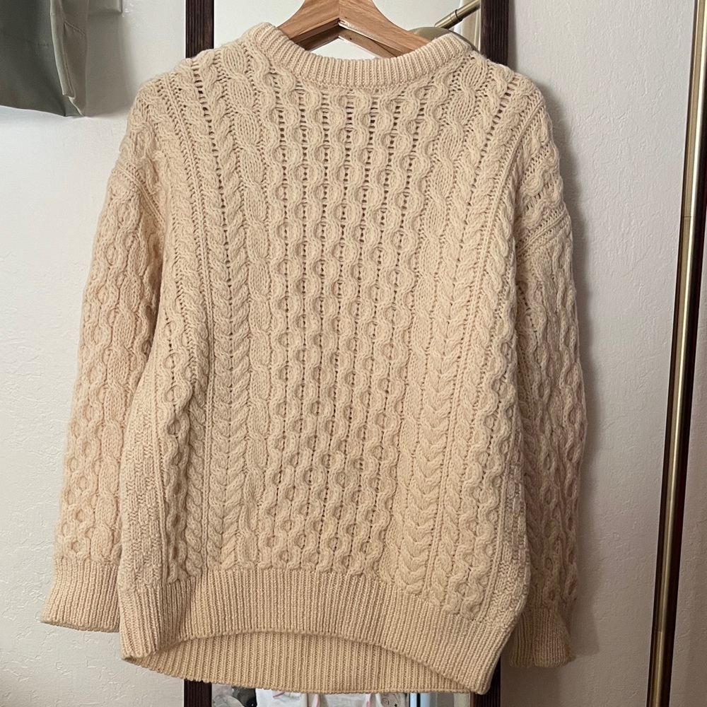 Wool Cozy Cable Knit Sweater - Cream